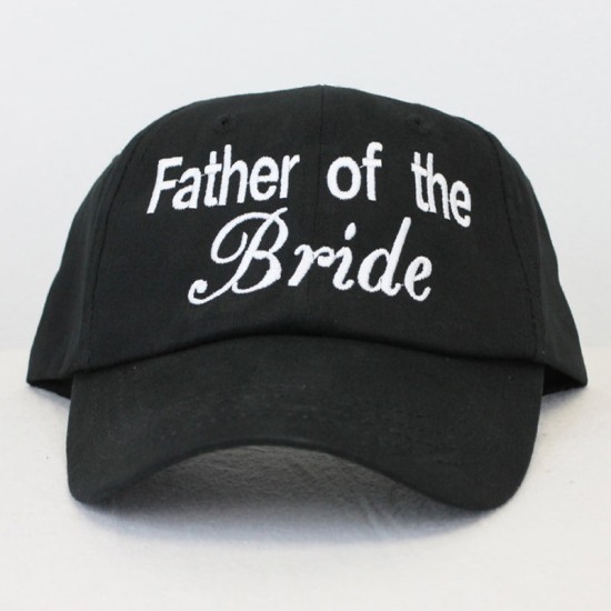 Personalised Custom text 'Father of the Bride' embroidery on Baseball caps